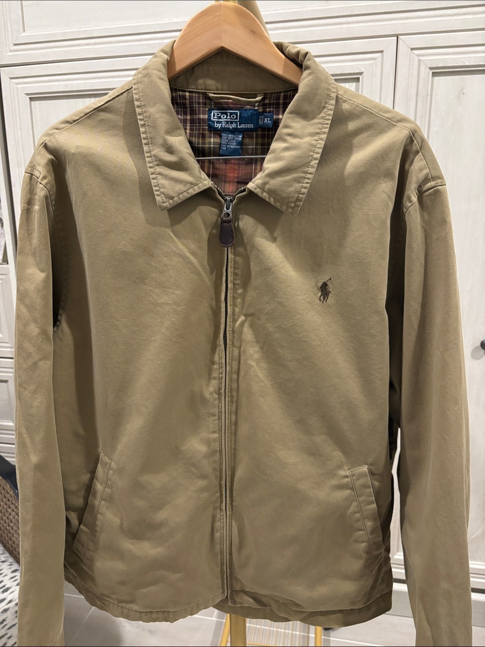 Polo by Ralph Lauren Vintage Tan Lightweight Zip-Front Jacket